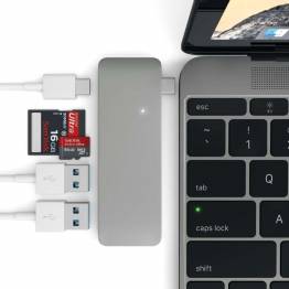  Satechi USB-C Pass Through USB Hub - 3-in-1 Hub. Compatible with New MacBooks, allowing charge!