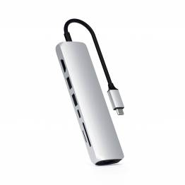  Satechi Slim USB-C MultiPort med Ethernet - HDMI, USB 3.0-porte og kortlæser