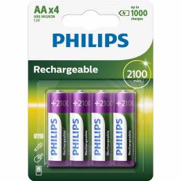  Philips Rechargeable opladelig AA batterier 4stk