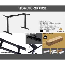  Nordic Office Hæve-sænke stel 3-leddet