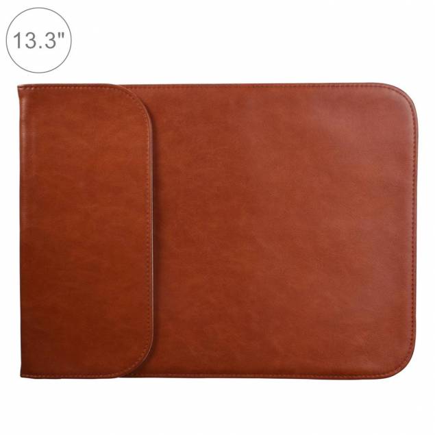 Klassisk sleeve I brun kunstlæder til 13,3" MacBook Air/Pro