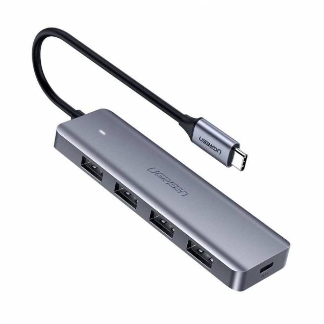 Ugreen USB-C til 4-port USB Hub med MicroUSB til ekstra strøm
