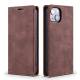 iPhone 13 Pro cover med klap og kortplads i kunstlæder - Mørkebrun