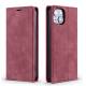 iPhone 13 Pro cover med klap og kortplads i kunstlæder - Rødbrun