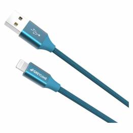  GreyLime Braided USB-A til MFi Lightning Kabel Blå 1 m