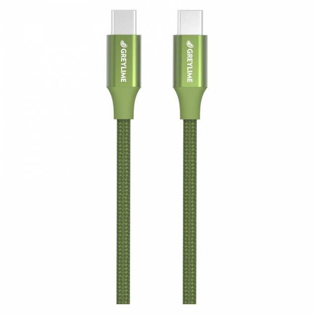 GreyLime Braided USB-C til USB-C 60W Kabel Grå 2 m