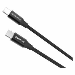  GreyLime Braided USB-C til USB-C 60W Kabel Sort 2 m