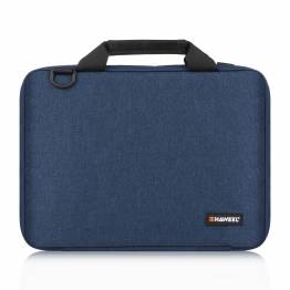  HAWEEL 14" MacBook taske med praktisk tilbehørs-rum og bærerem - Blå