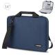 HAWEEL 14" MacBook taske med praktisk tilbehørs-rum og bærerem - Blå