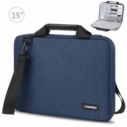 HAWEEL 15-16" MacBook taske med praktisk tilbehørs-rum og bærerem- Blå