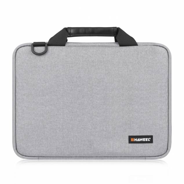 HAWEEL 15-16" MacBook taske med praktisk tilbehørs-rum bærerem- Grå - Forsejt.dk