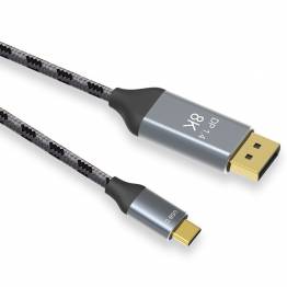Vævet 8K USB-C til Displayport kabel - 1m