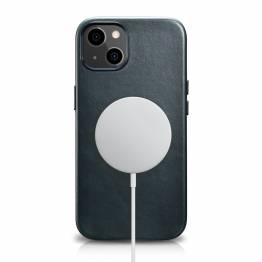  Eksklusivt iPhone 13 cover i ægte læder fra iCarer - Blå