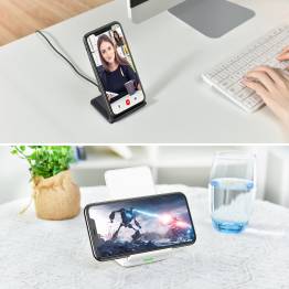 Choetech 2-pak 10W Qi trådløs oplader standere - 1 sort og 1 hvid