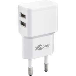  GooBay dual USB oplader 2x USB - op til 12W - Hvid