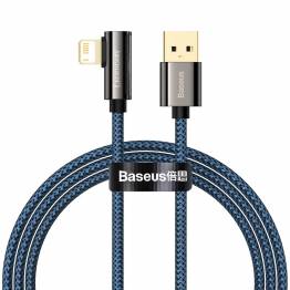 Baseus Legend hårdført vævet gamer Lightning kabel m vinkel - 1m - Blå
