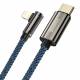 Legendary hårdført gamer USB-C til Lightning kabel m vinkel - 2m - Blå