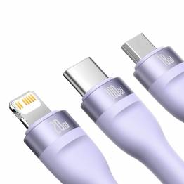  Baseus USB-C til Lightning, USB-C og Micro USB - 100W - Lilla