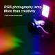 RGB foto lys med batteri og justerbar lysstyrke til DSLR og stativ