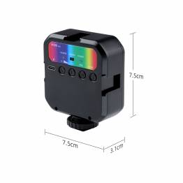  RGB fotolys med batteri og justerbar lysstyrke med fjernbetjening