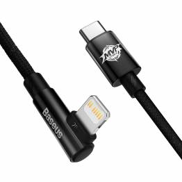  Baseus MVP 2 hårdført USB-C til Lightning kabel m vinkel - 2m - Sort