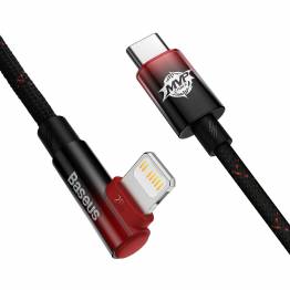  Baseus MVP 2 hårdført USB-C til Lightning kabel m vinkel - 1m - Rød