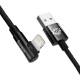 Baseus MVP hårdført USB til Lightning kabel m vinkel - 1m - Sort