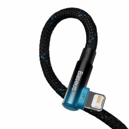  Baseus MVP hårdført USB til Lightning kabel m vinkel - 2m - Blå
