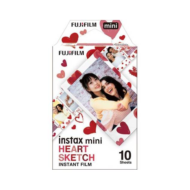 INSTAX Mini film. 10 stykker. Røde hjerter