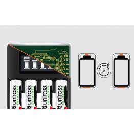  Uniross Ultra Fast oplader til AA/AAA batterier inkl 4 stk AA2100