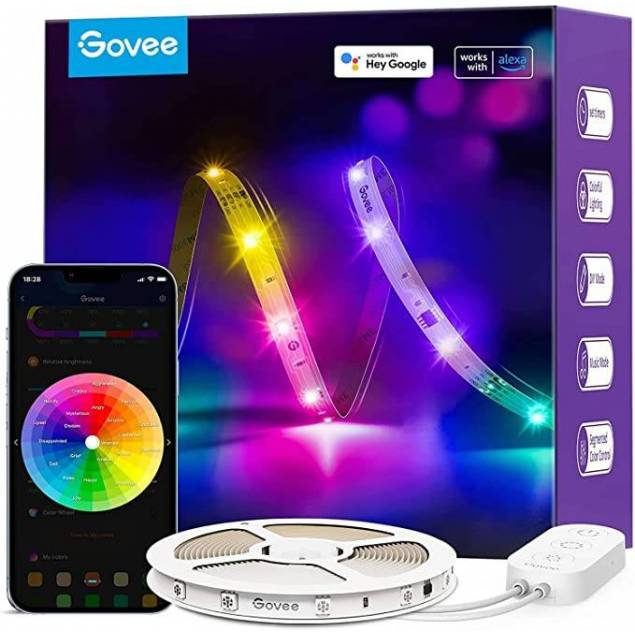 Govee RGBIC Basic Wi-Fi + Bluetooth LED Strip Lights (5 Meter)