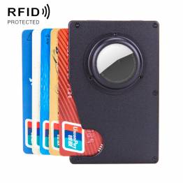 RFID beskyttet kortholder i aluminium med AirTag holder - Sort