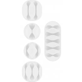  Goobay selvklæbende kabelholdere i stabil gummi - 5 forskellige - Hvid