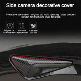  Cover til sidekamera til Tesla Model 3/Y/X/S - 2 stk - Lyst carbon look