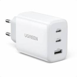 Ugreen kraftfuld 3-port oplader med 2x USB-C PD og 1x USB-A - 65W