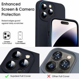  Silikone iPhone 12 cover med mikrofiber foring - Sort