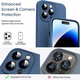  Silikone iPhone 12 Pro cover med mikrofiber foring - Mørk blå