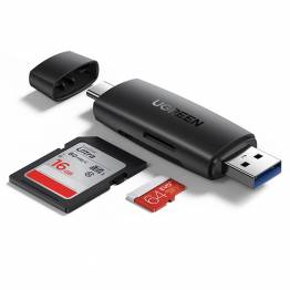 Ugreen USB-C og USB til SD/MicroSD 5Gbps kortlæser