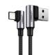 Ugreen USB til USB-C QC3.0 kabel med vinkel - 0,5m - sort vævet