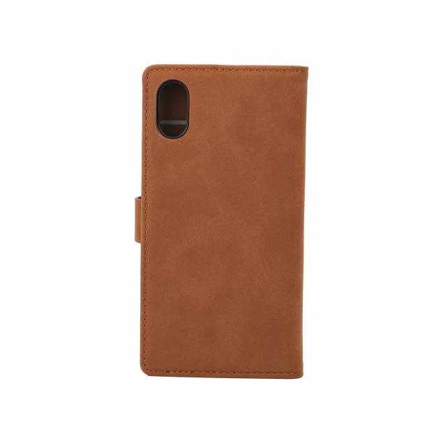 iPhone X/XS cover med kortholder - med Spænde Brun