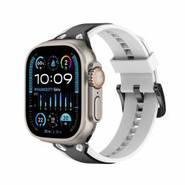 2-farvet rem til Apple Watch 42/44/45/49mm - Sort/Hvid