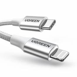  Ugreen vævet USB-C til Lightning kabel - MFi - 1m - Sølv