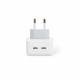 35W dobbelt USB-C oplader med 1x USB-C til Lightning kabel - 2m