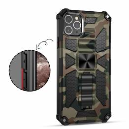  Ekstra beskyttende iPhone 12 Pro Max cover med kickstand - Grøn camo