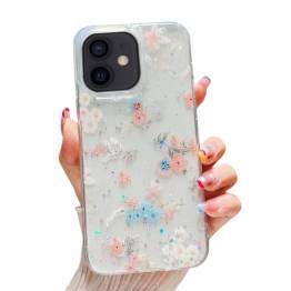 iPhone 11 beskyttende cover - Blomster og glimmerstjerner