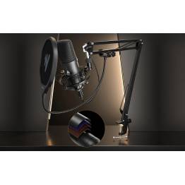  Maono mikrofon m justerbar arm og popfilter til podcasts og streaming - USB-C/USB-A