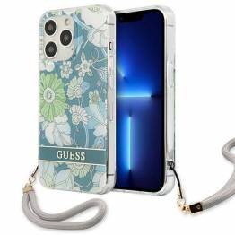 Guess GUHCP13LHFLSN iPhone 13 Pro / 13 grøn hardcase blomstrem