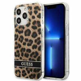 Guess GUHCP13LHSLEOW iPhone 13 Pro / 13 brun hardcase Leopard