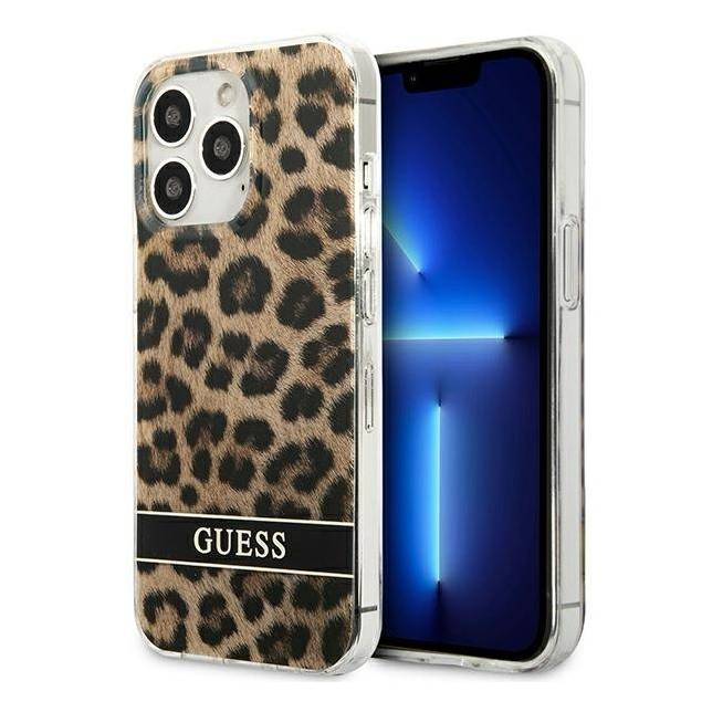 Guess GUHCP13LHSLEOW iPhone 13 Pro / 13 brun hardcase Leopard