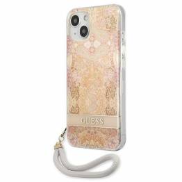  Guess GUHCP13SHFLSD iPhone 13 mini guld/guld hardcase med blomstrebånd